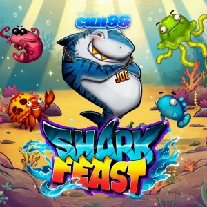 Tampilan visual slot Shark Feast dengan tema bawah laut yang ceria